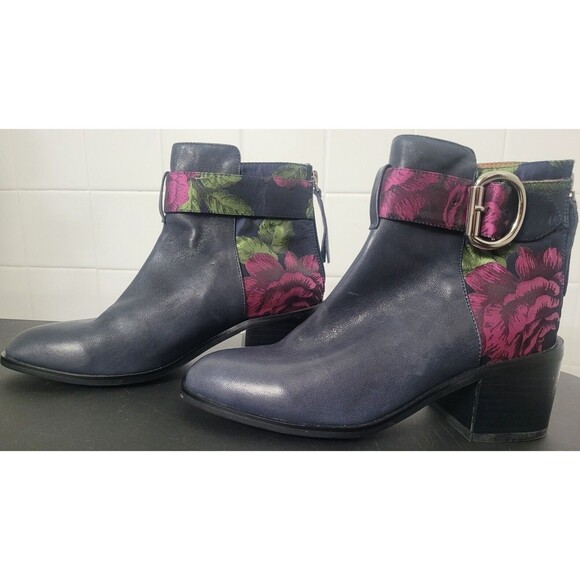 Jeffrey Campbell Blue And Floral Regan 2 Ankle Booties Sz 6.5 - Picture 2 of 9